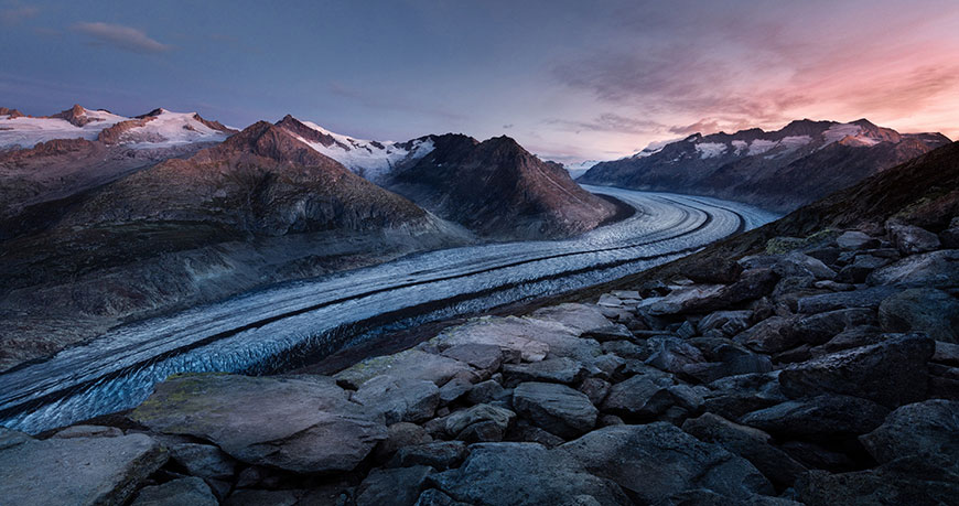 大山中的冰原自然风景4K壁纸