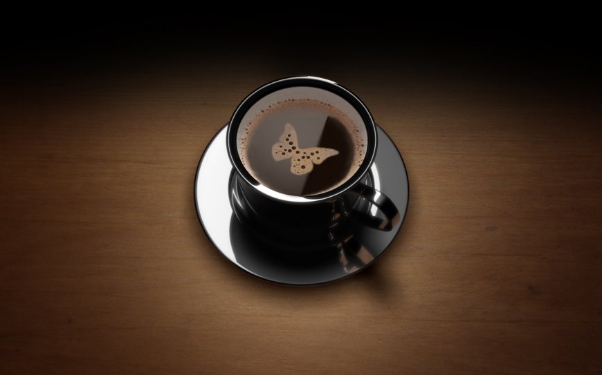蝴蝶 咖啡摄影图片壁纸