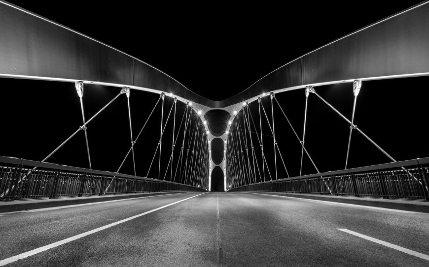 夜晚的大桥建筑风景图片壁纸