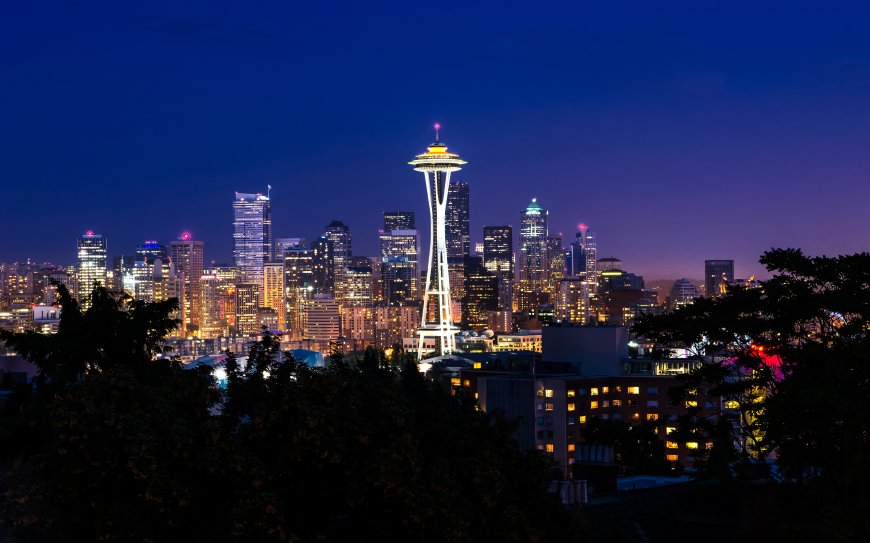 西雅图唯美城市夜景风景壁纸