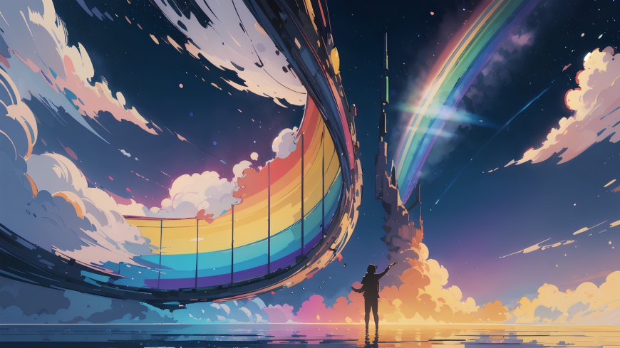 彩虹 动漫人物风景电脑壁纸