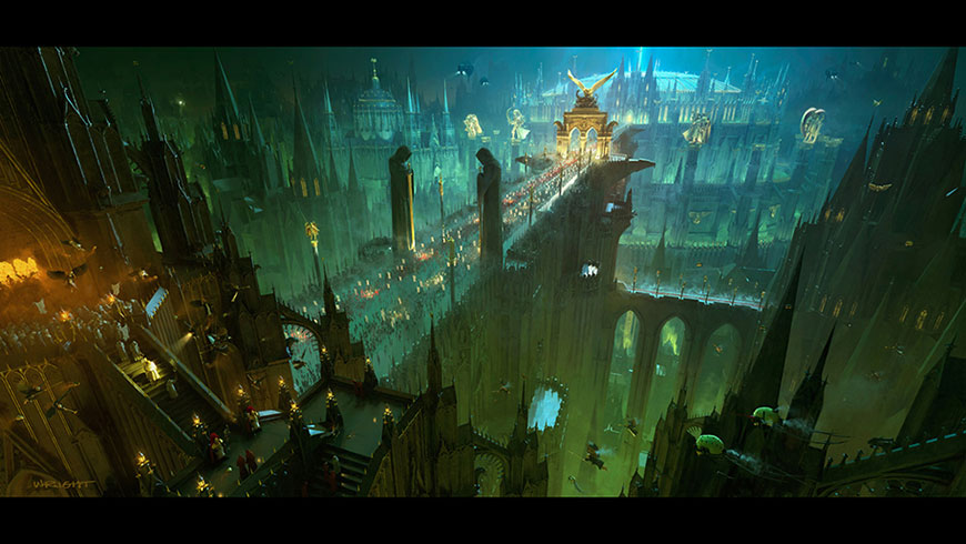 战锤未来科幻城市人类城市游戏原画壁纸