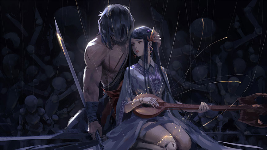 游侠与美女游戏原画高清电脑壁纸