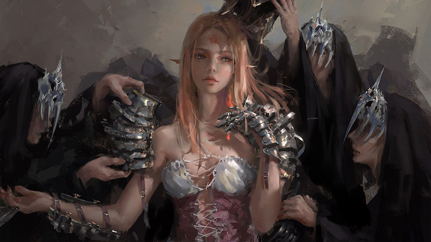 鬼刀冰公主海琴烟穿战衣漫画原画壁纸