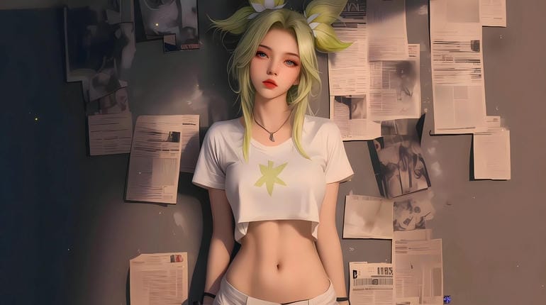 黄色双马尾女孩桌面壁纸