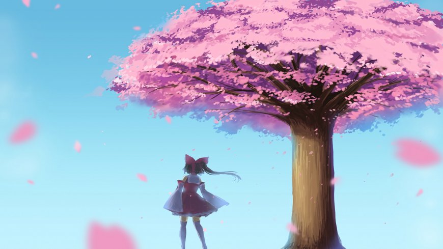 二次元梦幻小萝莉背影卡通原画壁纸