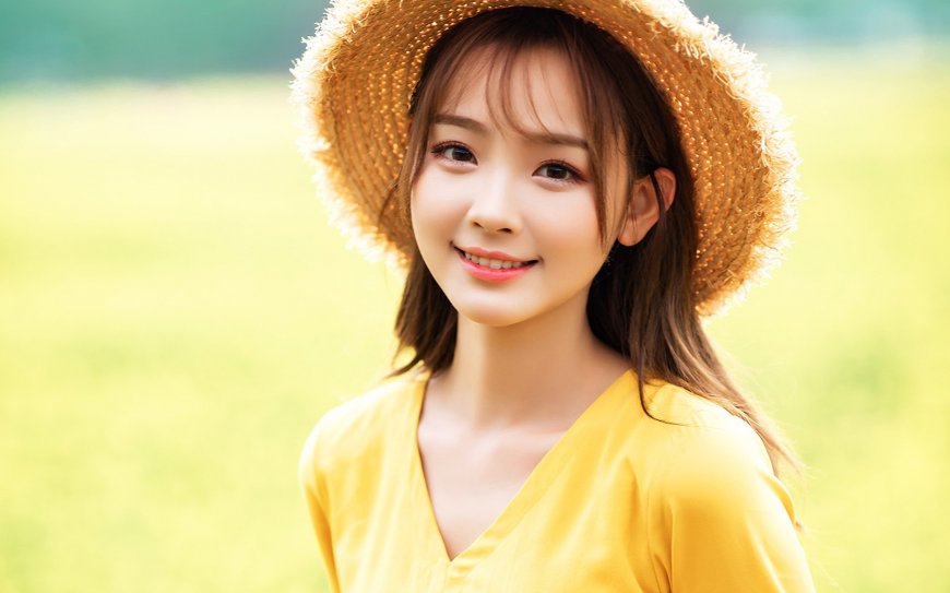 笑容甜美的小清新美女图片壁纸