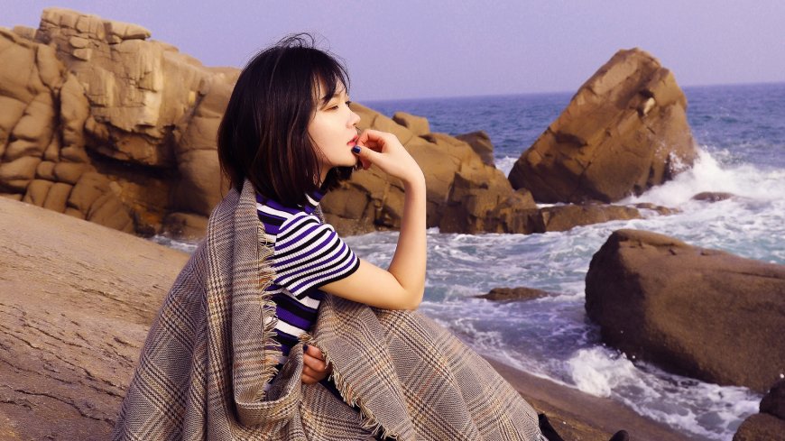 唯美海滩美女图片壁纸