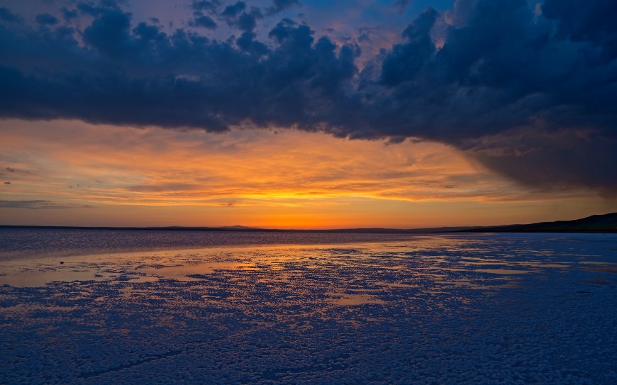 唯美夕阳海平面自然风景壁纸