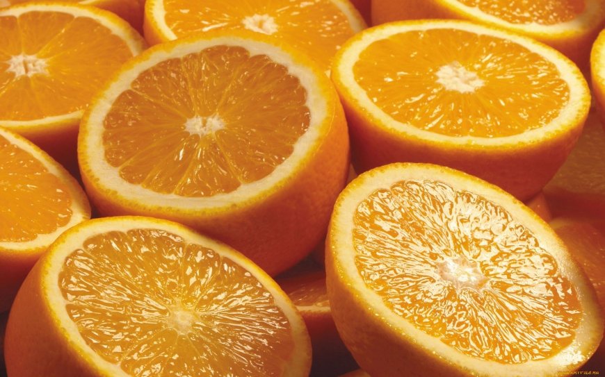 橘子 水果横切图素材桌面壁纸
