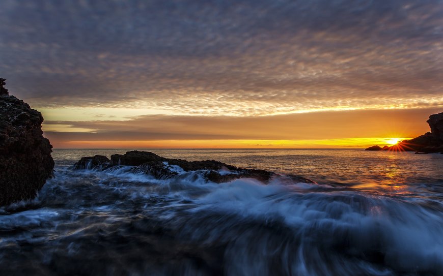 宁静海岸日出风景壁纸图片