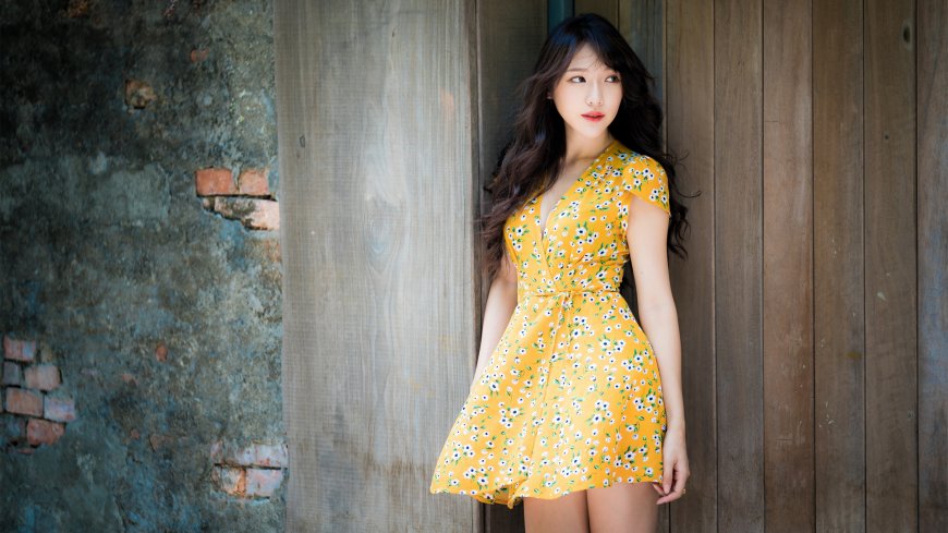 碎花裙小清新美女图片壁纸图片