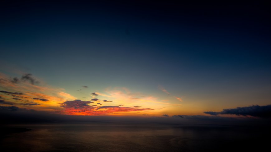 唯美海面夕阳风景壁纸图片