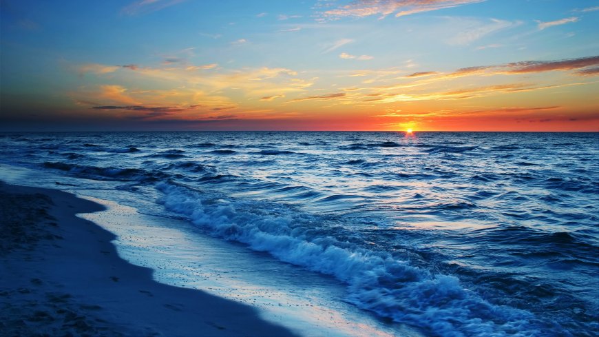 唯美海平线日出风景壁纸图片