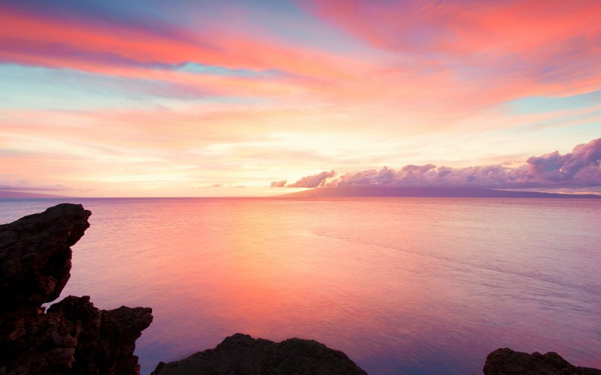 唯美大海夕阳风景摄影壁纸