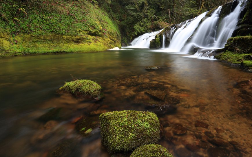 山涧碧潭小溪流水风景壁纸