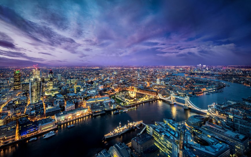 繁华伦敦4K城市夜景风景壁纸