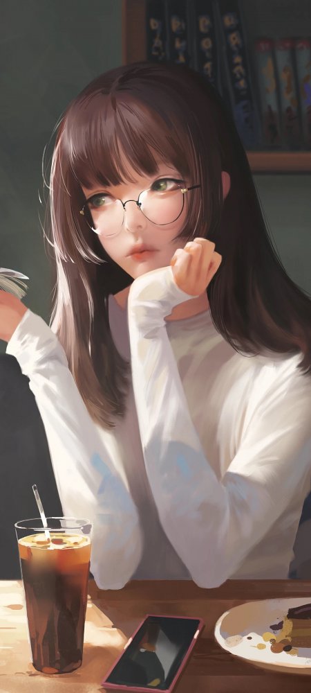 戴眼镜的小女孩动漫壁纸