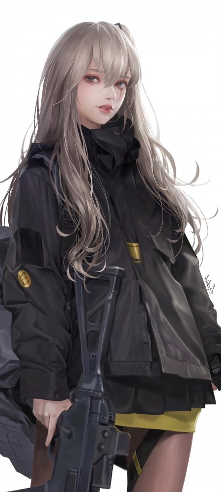 拿着枪的女战士动漫手机壁纸
