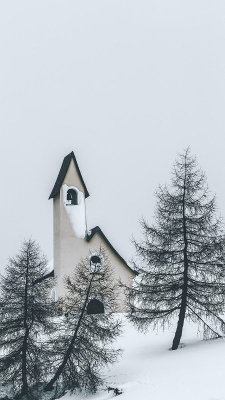 雪地 房屋风景手机壁纸
