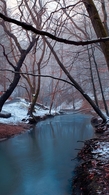 静谧山林河流风景手机壁纸