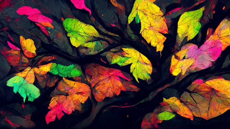创意树叶插画图片壁纸