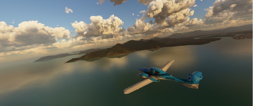 海上小飞机桌面壁纸