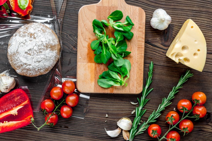 奶酪 小番茄 红椒 蔬菜食物素材壁纸