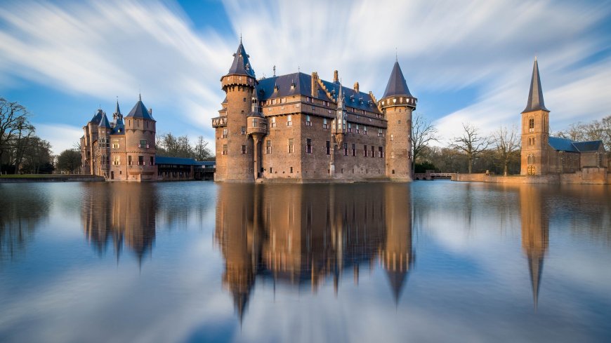 水中城堡 欧式建筑壁纸