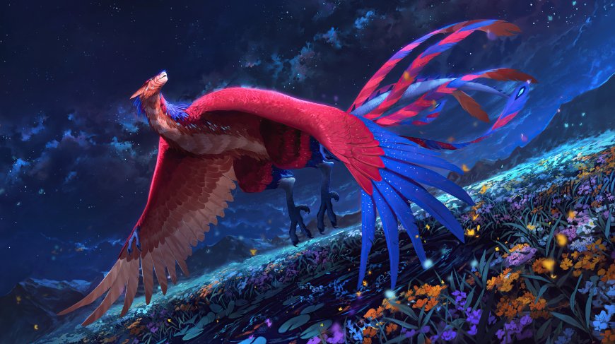 神翼凤凰动漫插画壁纸