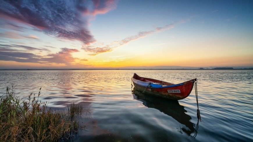 [自然风景]夕阳 大海 小船2048x1152tag:唯美自然景观大海夕阳[自然