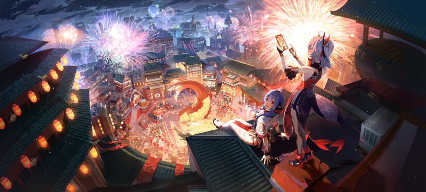 新年拜年纪超清插画桌面壁纸