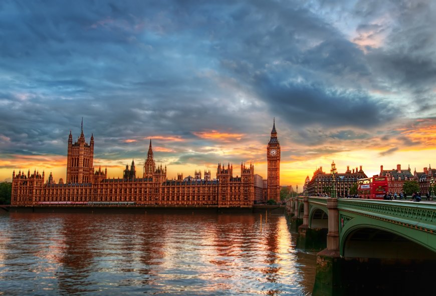 英国伦敦时钟水威斯泰晤士河建筑壁纸