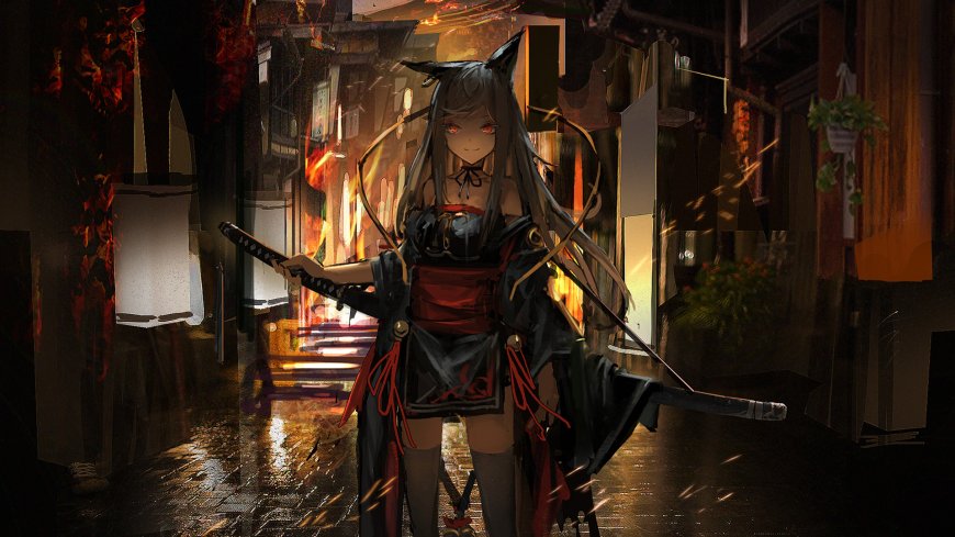 雨夜女战士动漫壁纸