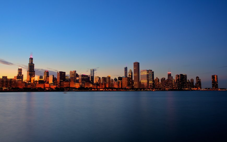 芝加哥城市夜景景观壁纸