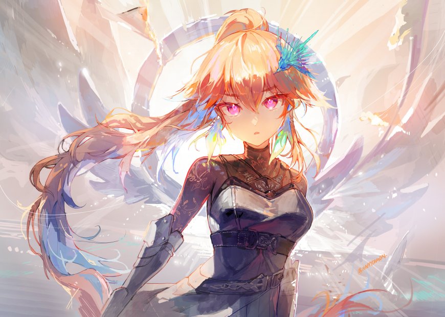 动漫手绘金发少女壁纸