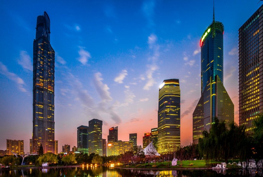 日落 夜景 高楼大厦 风景壁纸