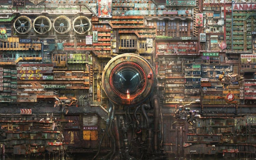 科幻现代场景 奇异建筑插图壁纸