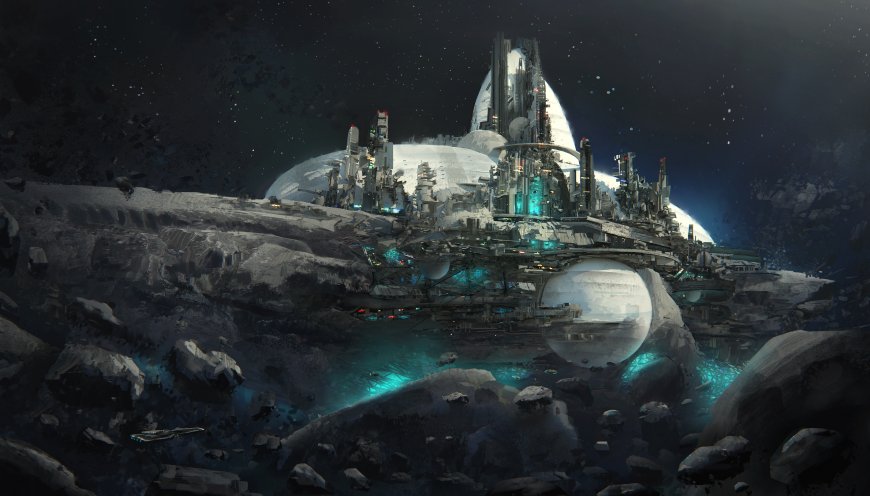 超大科幻战舰 星球宇宙 手绘创意插图壁纸