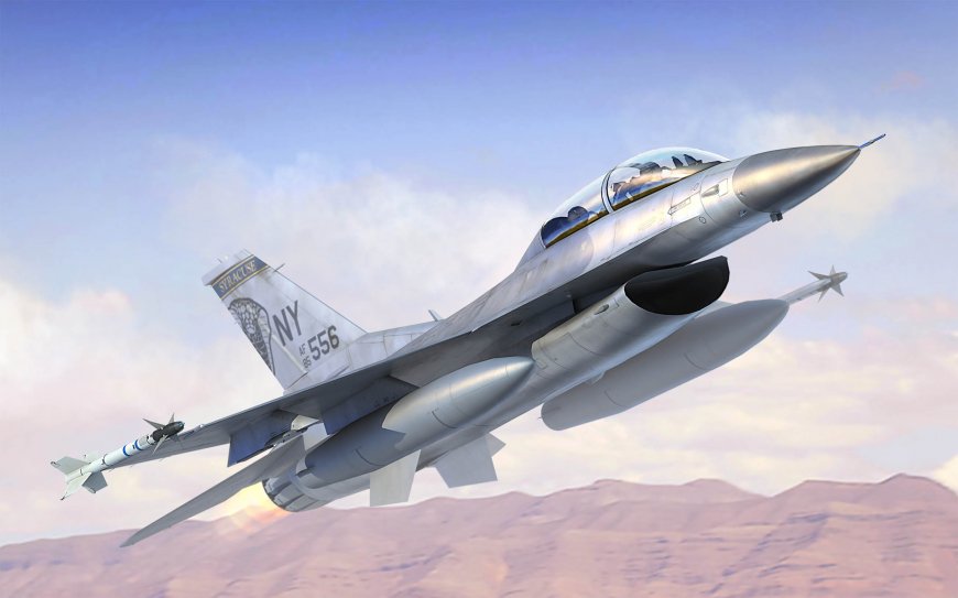 小号手美国F-16BD战斗机 插画壁纸