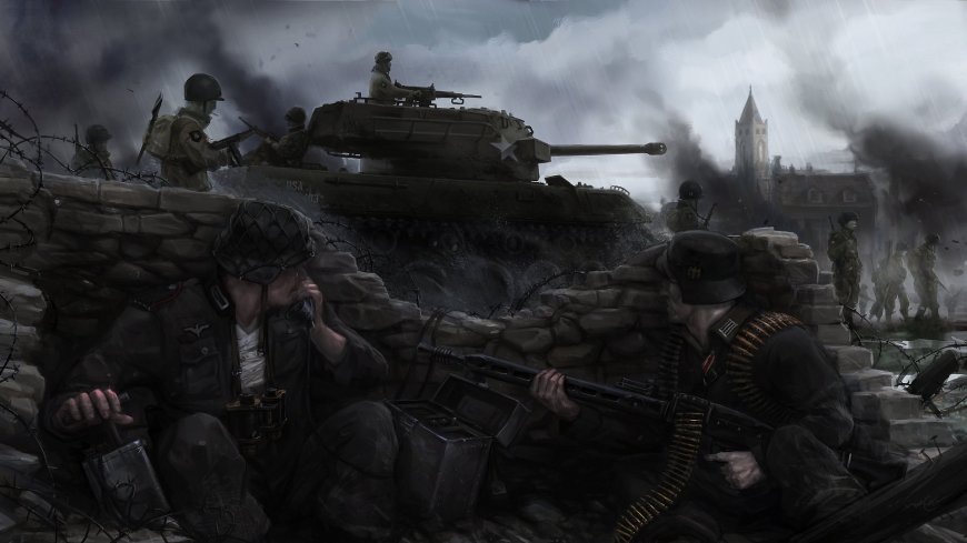 士兵坦克 战争插画壁纸