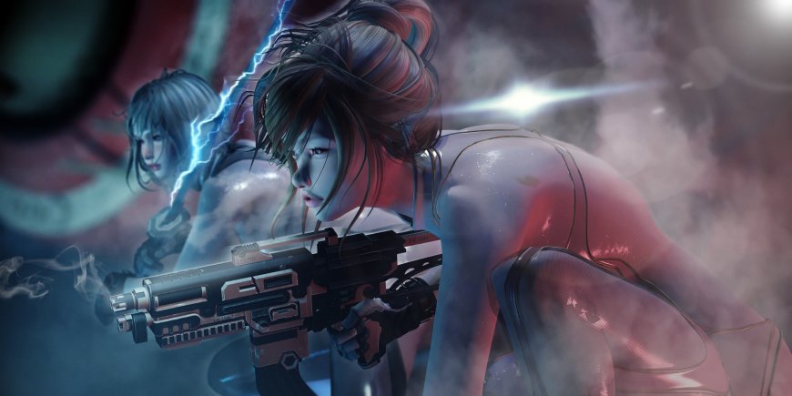 赛博朋克 女孩武器 动漫壁纸