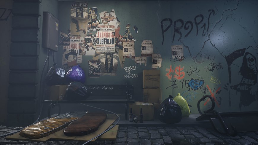 赛博朋克 涂鸦墙 游戏场景原画壁纸