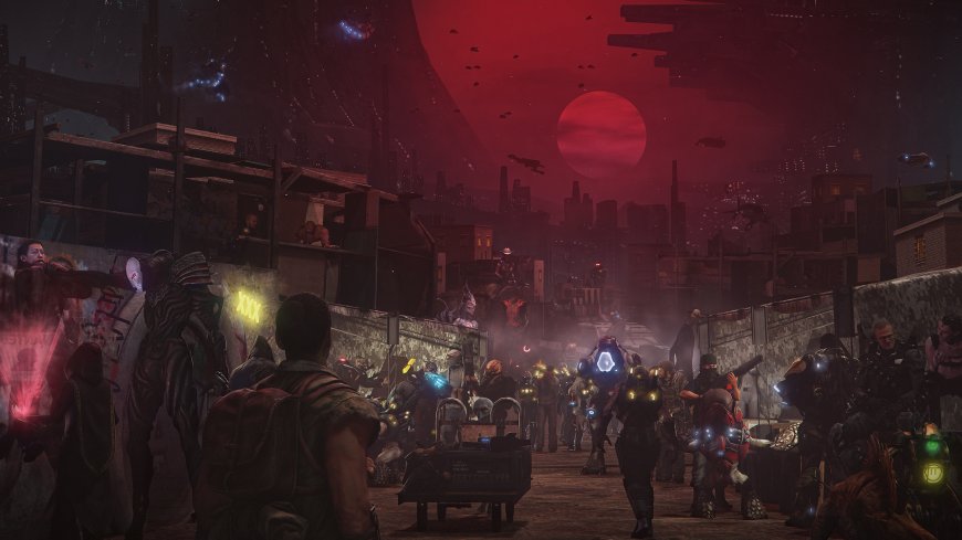 赛博朋克  红月 游戏原画壁纸