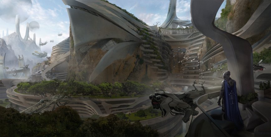 未来概念 场景 赛博朋克风格插画壁纸