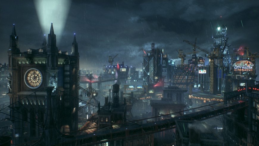 PC游戏原画 蝙蝠侠-阿卡姆-骑士-城市-霓虹之夜壁纸