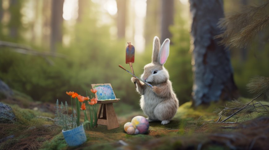 兔子-复活节森林动漫4K壁纸