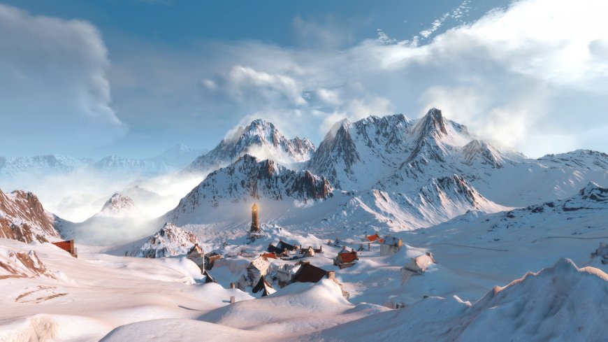 《巫师 3:狂猎》雪山 山脉 游戏原画壁纸