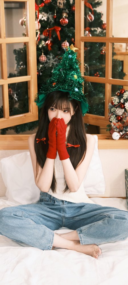 圣诞节可爱女孩手机壁纸图片