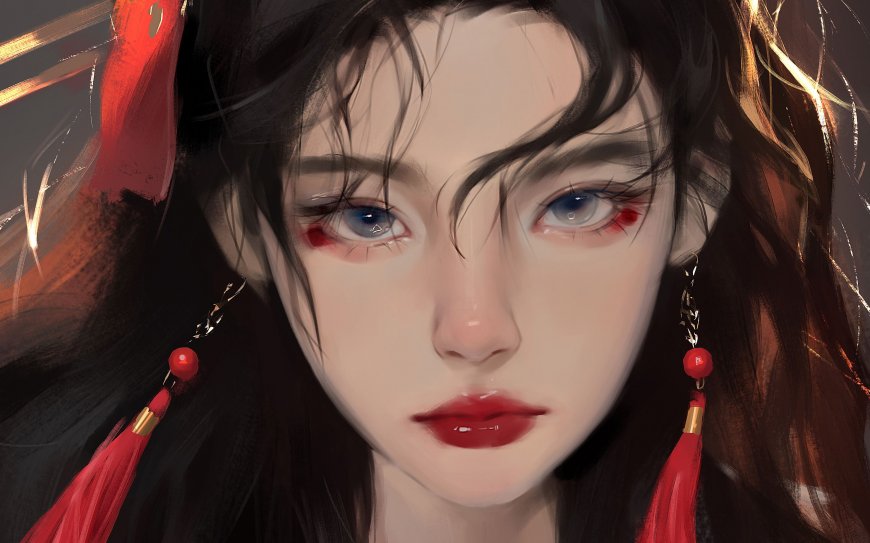 厚涂 漂亮女孩 耳环 动漫壁纸